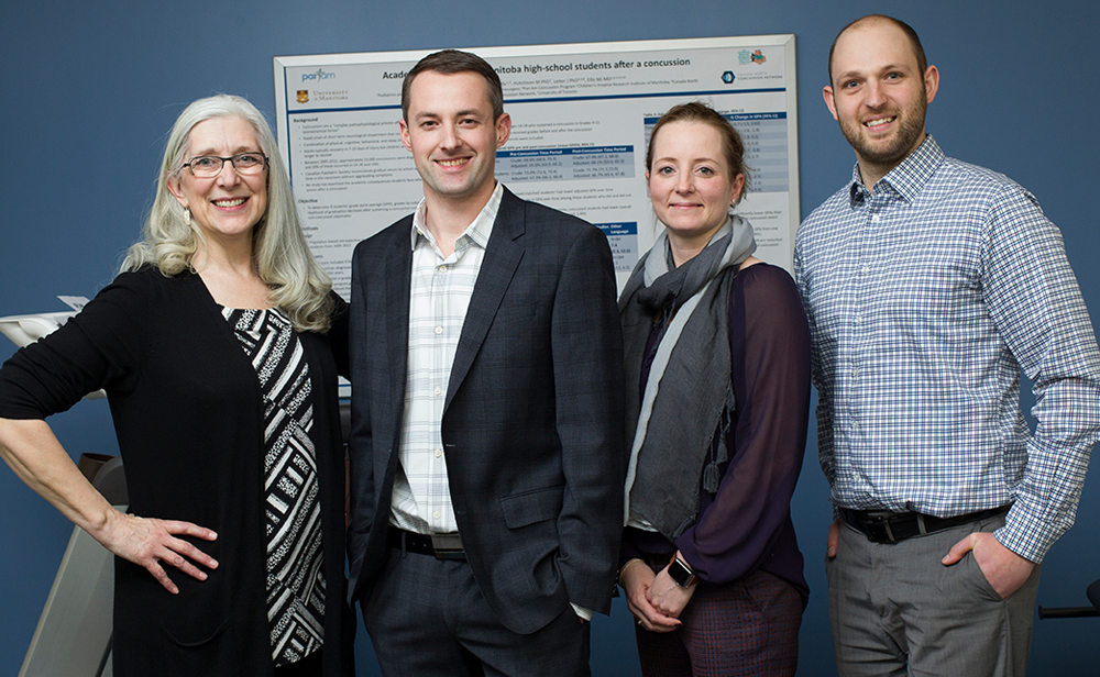 Photo of Karen Reimer, Dr. Michael Ellis, Dr. Lesley Ritchie and Dean Cordingley
